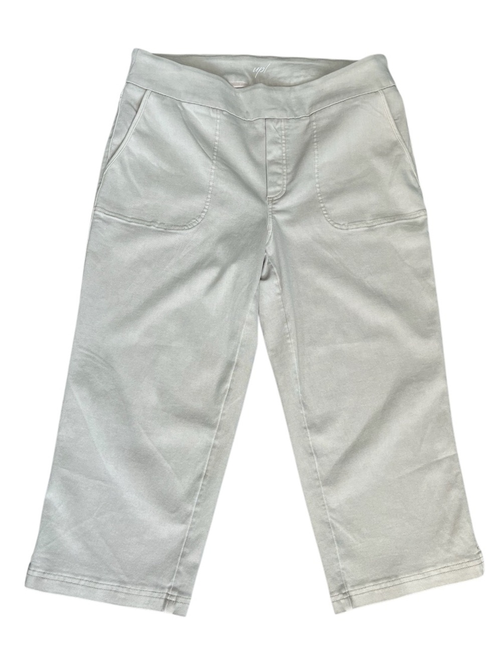 Up! Pull On Stretch Capri Pants Tan Size XL